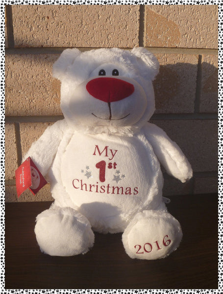 Personalised My First Christmas Stuffed/Plush Teddy Bear (Teddy/Bear/Cubbie)