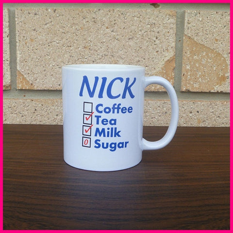 Personalised Coffee/Tea, Milk & Sugar Mugs