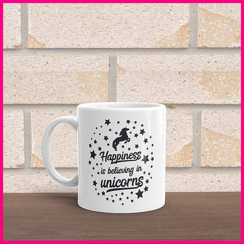 Happiness is Believing in Unicorns Coffee Mug