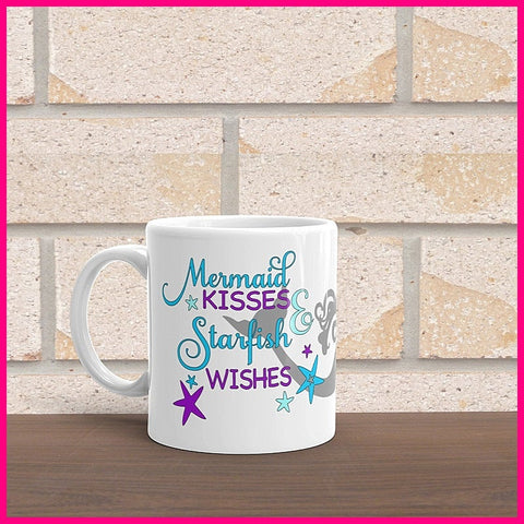 Mermaid Wishes Starfish Kisses Coffee Mug